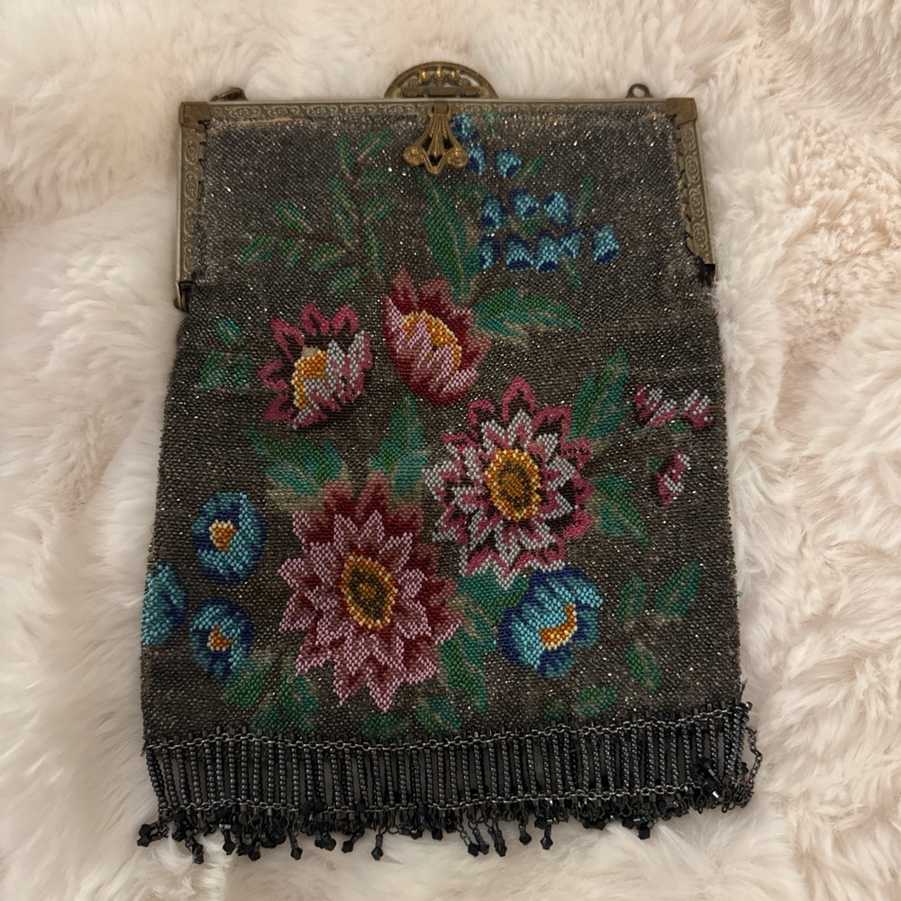 Floral Beaded Vintage Purse